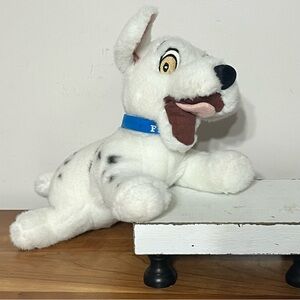 Disney 101 Dalmatians Fidget‎ Plush Puppy Dog 12" Blue Collar Vintage Cartoon